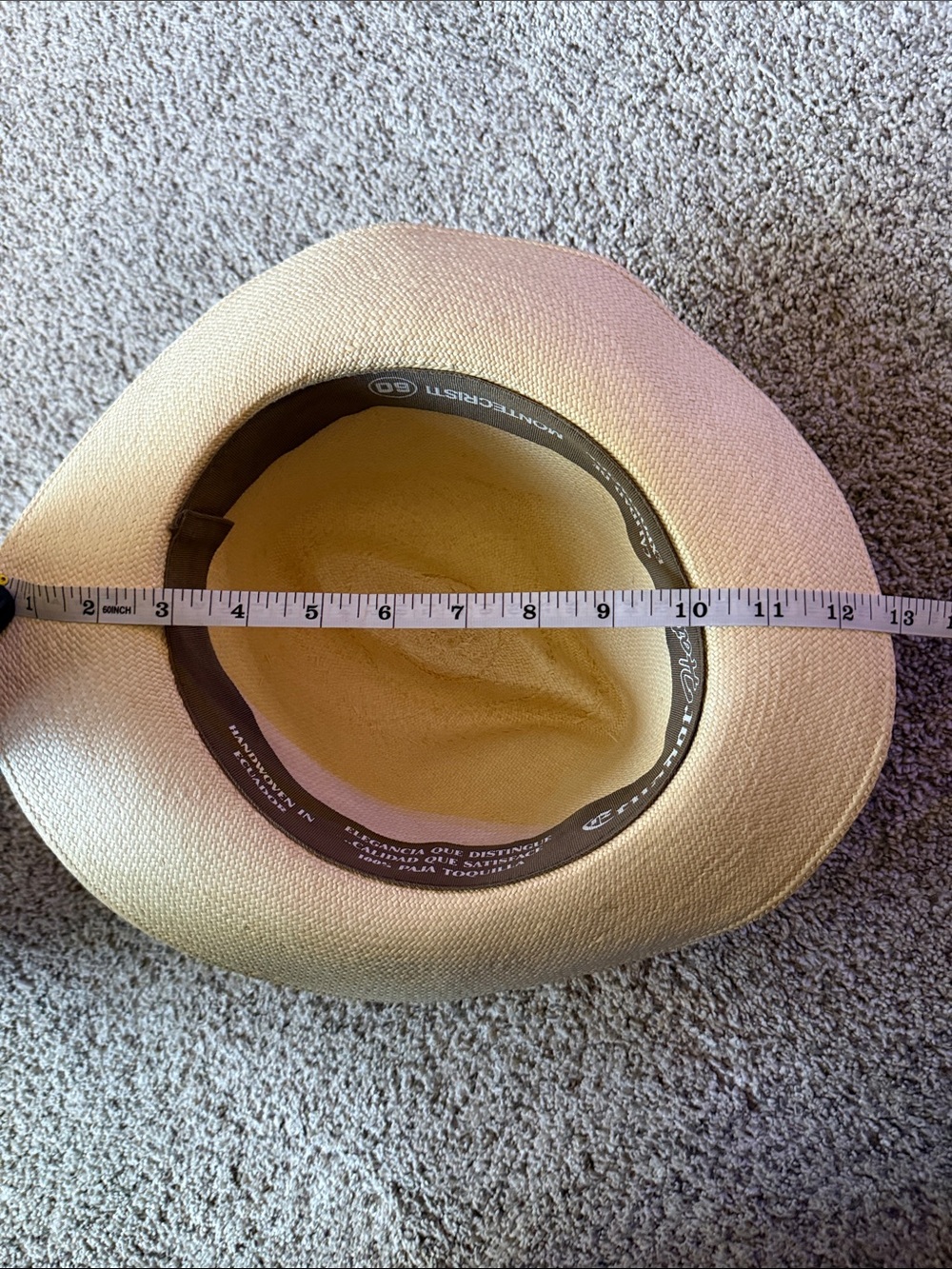 Montecristi 60-Hand Woven in Ecuador-Panama Hat-Cream - Picture 14 of 15